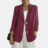 Tailored Linen-Blend Blazer
