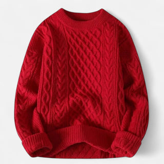 Textured Crew-Neck Knit Jumper