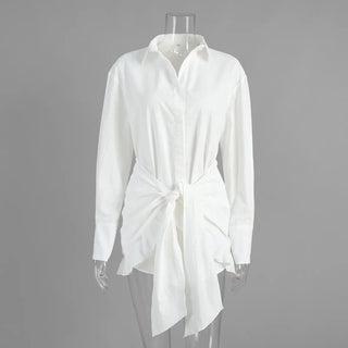 Belted Long-Sleeve Shirt Dress