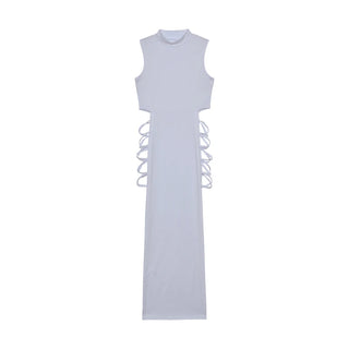 Cross-Front Cut-Out Midi Dress