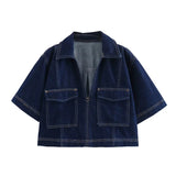 Cropped Denim Shirt & Skirt Collection