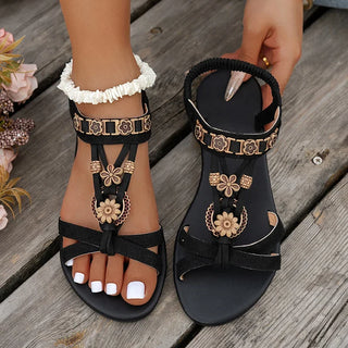 Beaded Boho Flat Sandals