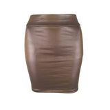 Matte Faux-Leather Mini Skirt