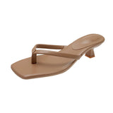 Toe-Loop Low-Heel Sandals