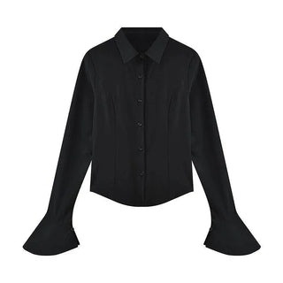 Flared Slim-Fit Blouse