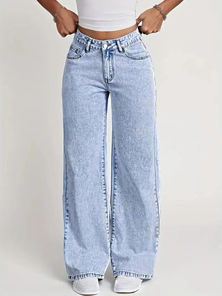 Denim Relaxed Wide-Leg Jeans