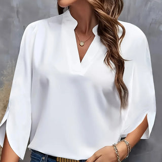 Solstice Plus-Size V-Neck Short-Sleeve Blouse