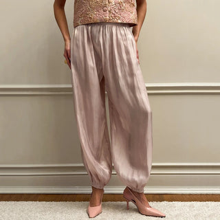 Pleated Balloon-Leg Trousers
