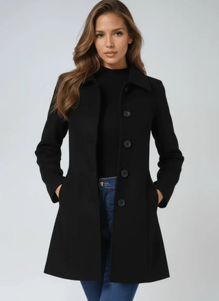 Tailored Button-Front Winter Coat