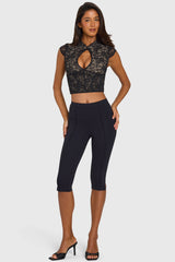 Black Ponte Capri Leggings