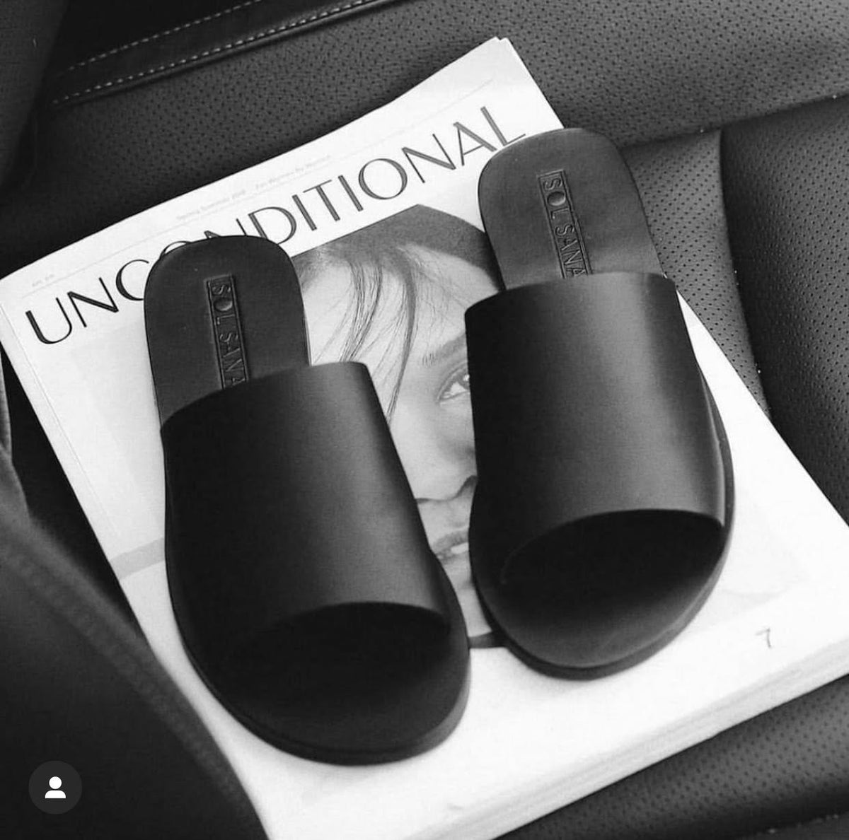 Teresa Leather Slide – Black by Aurelia Sun