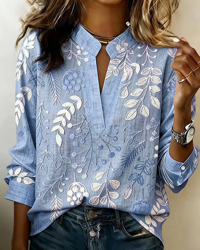 Brielle Soft-Touch Floral Blouse – Purple