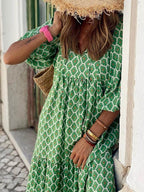 Marisol Bohemian Print Maxi Dress – Light Green
