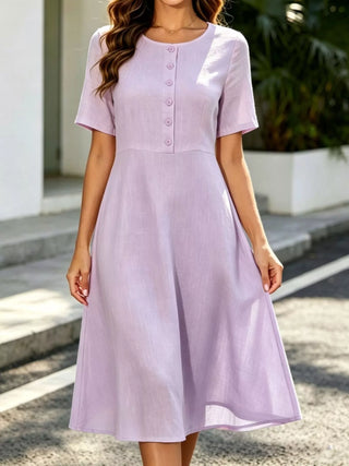 Florence Button-Detail Midi Dress