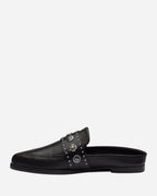 Tuesday Western Leather Mule – Black/Silver by Aurelia Sun