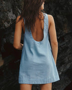 Women's Backless Mini Summer Dress – Light Blue