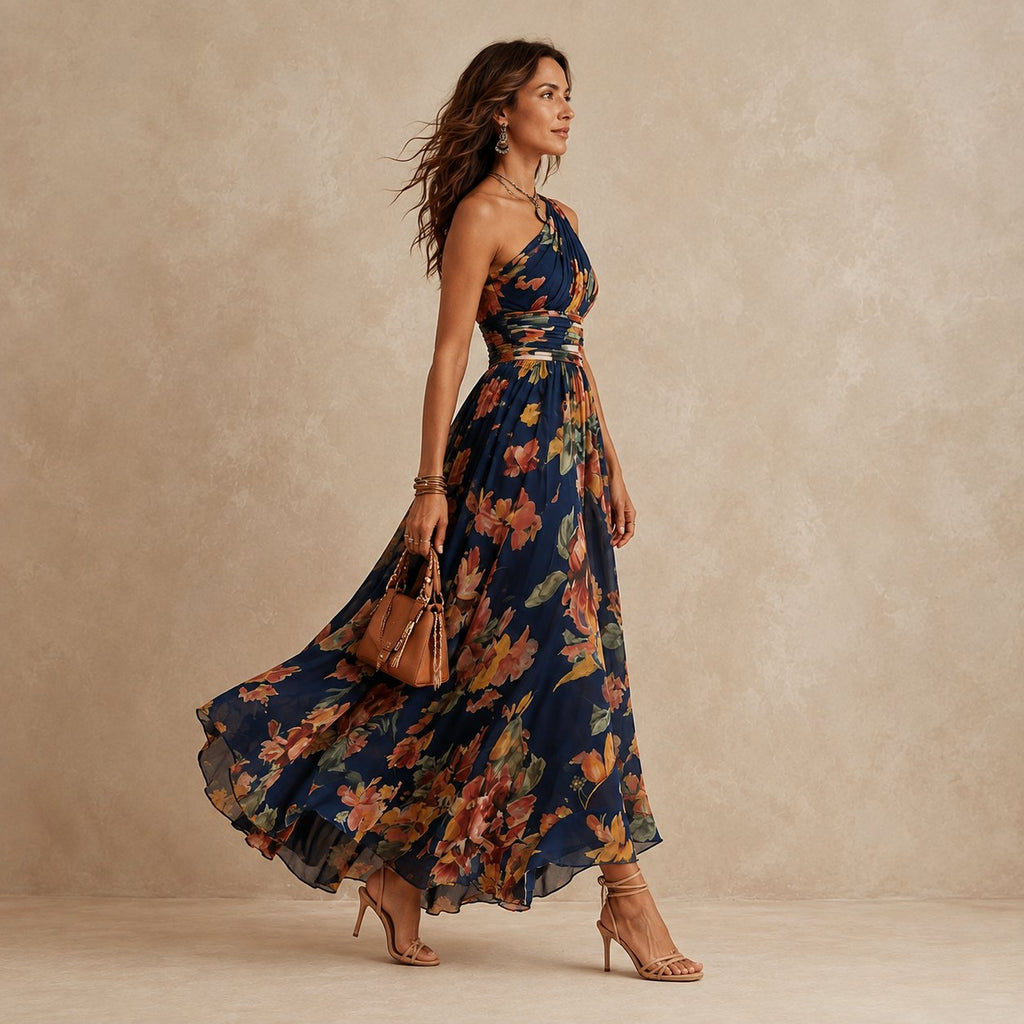 Sonya One-Shoulder Floral Maxi Dress – product view