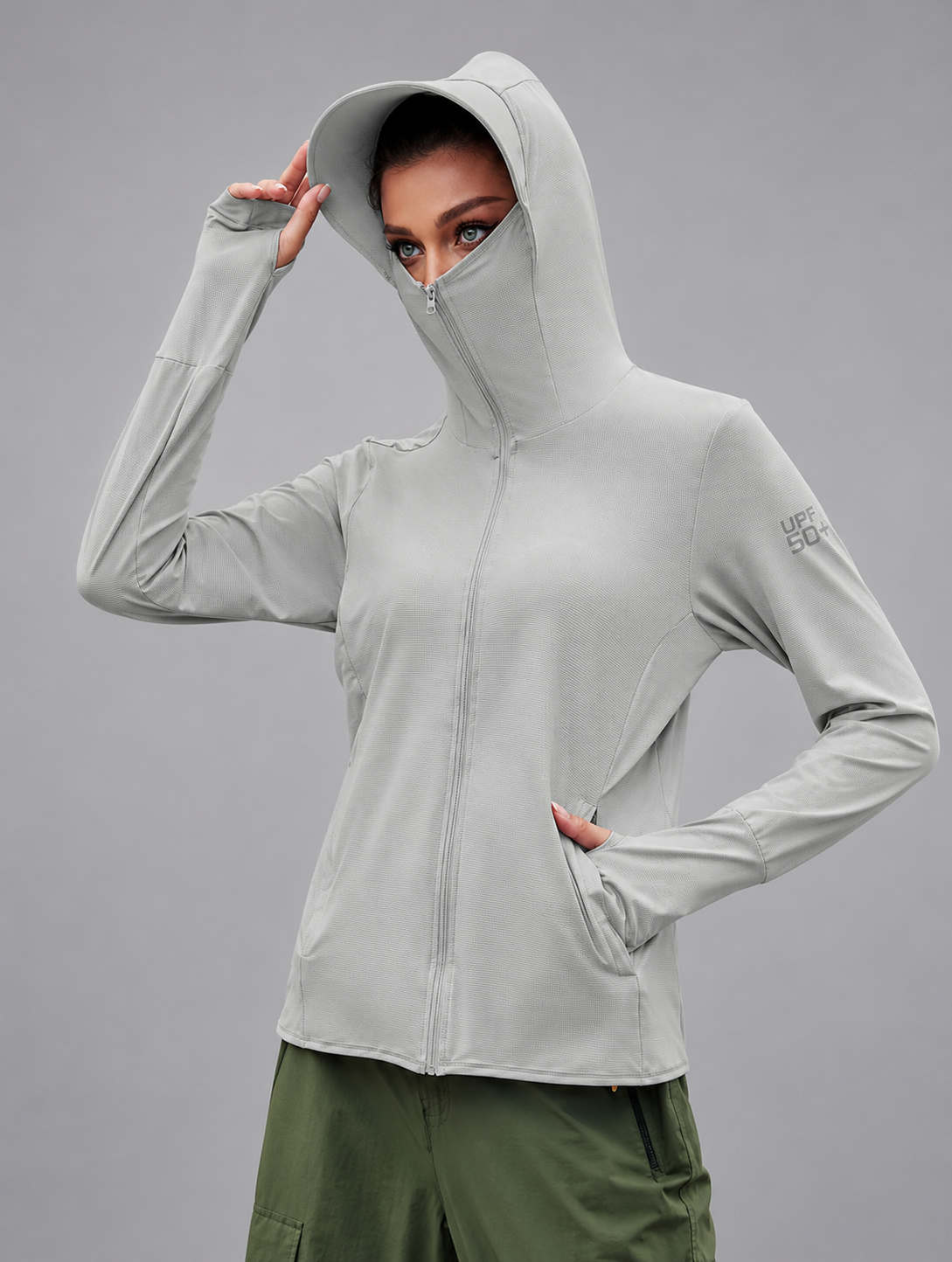Aurelia Sun Coastal Zip Sun Hoodie – Grey, AU 10