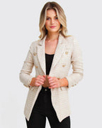 Camille Tailored Tweed Blazer – Beige Marle by Aurelia Sun