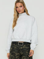 Funnel-Neck Drop-Shoulder Jumper – Grey