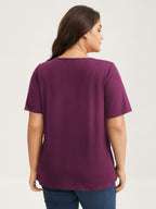 Plus Size Cotton V-Neck T-Shirt