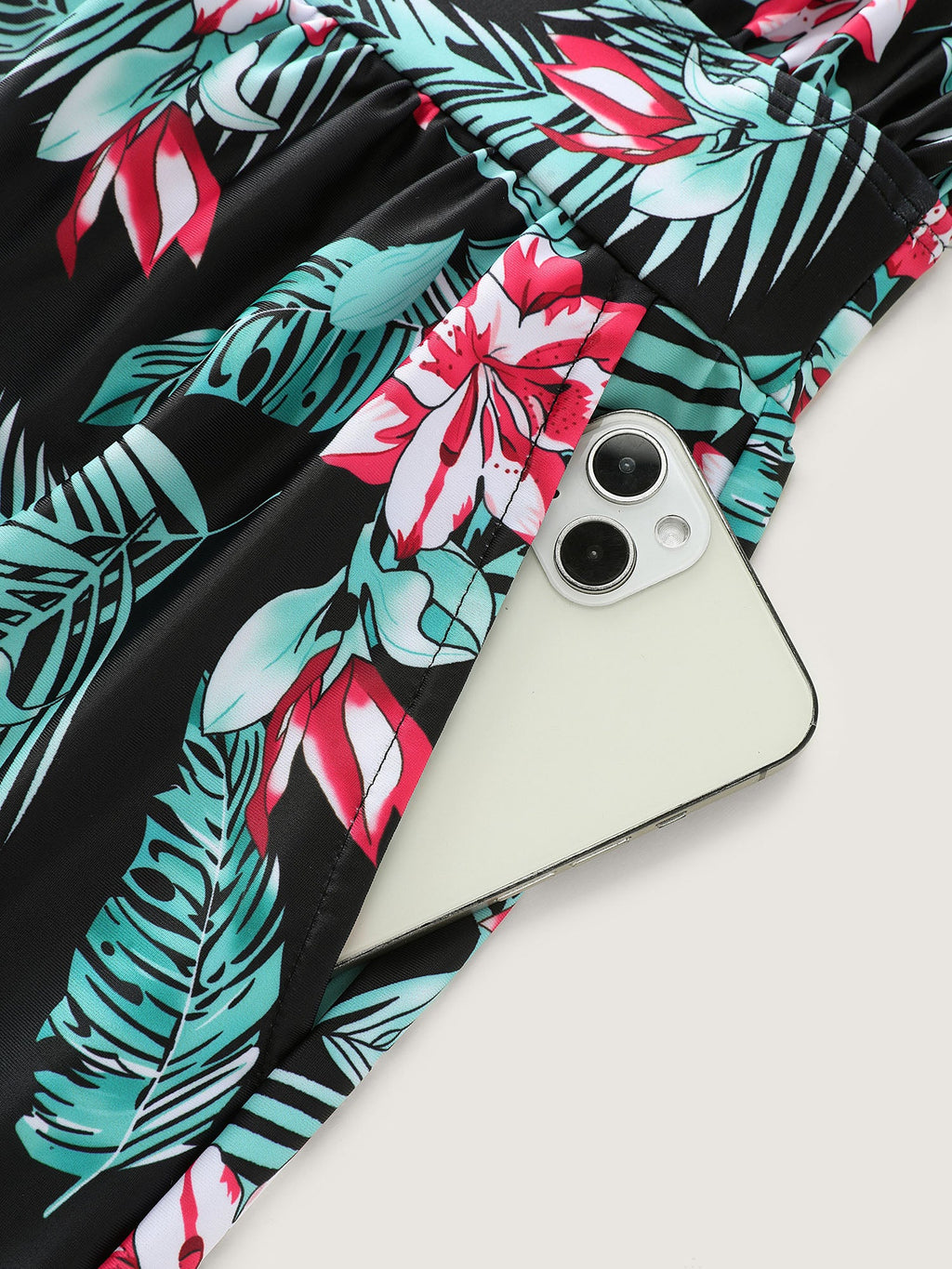 Plus Size Tropical Floral One-Piece Swimsuit