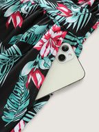 Plus Size Tropical Floral One-Piece Swimsuit