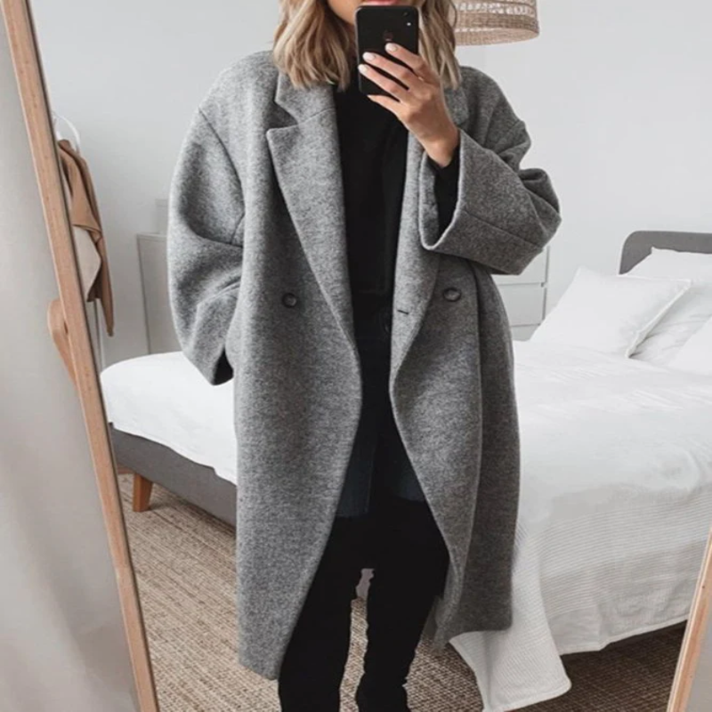 Harper Tailored Winter Overcoat – Grey