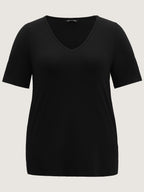 Plus Size Cotton V-Neck T-Shirt