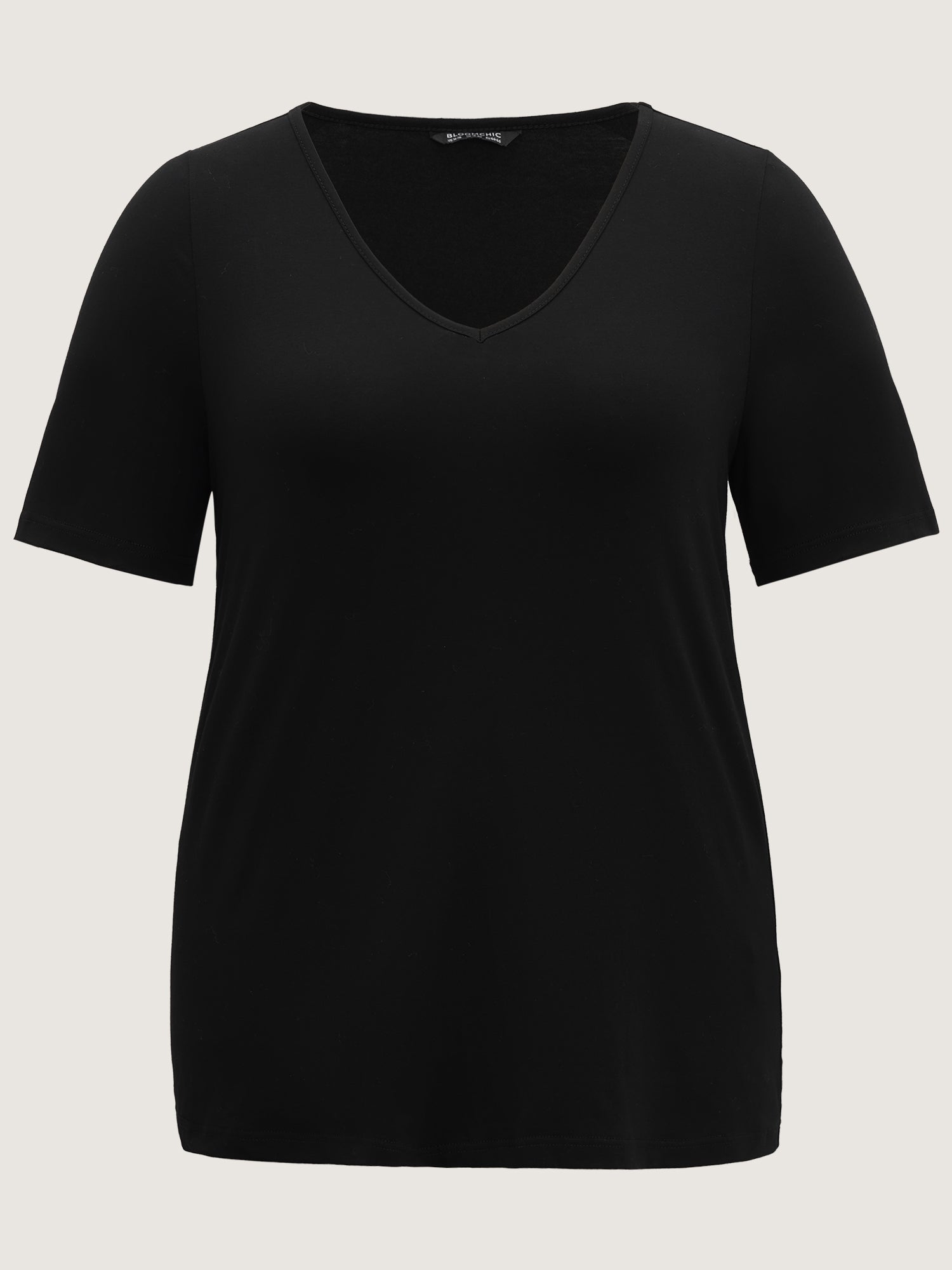 Plus Size Cotton V-Neck T-Shirt