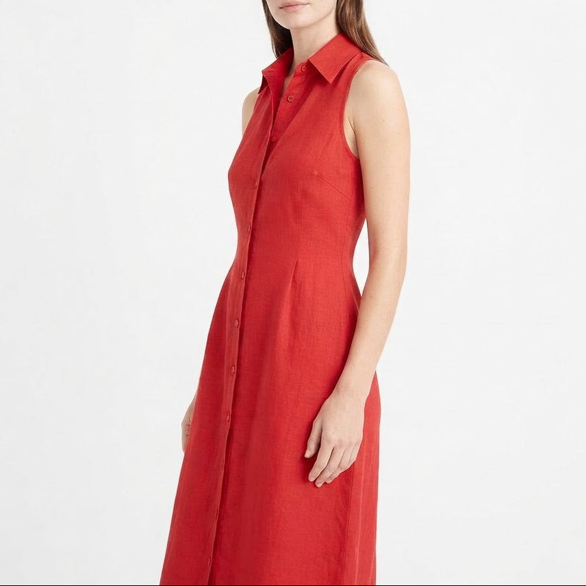 Aurélie Linen Button-Front Maxi Dress in Yellow by Aurelia Sun