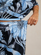 Golden Petal Satin Wide-Leg Pants by Aurelia Sun