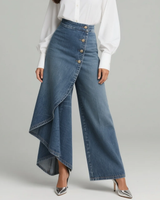 Ashley Wrap-Front Denim Trousers
