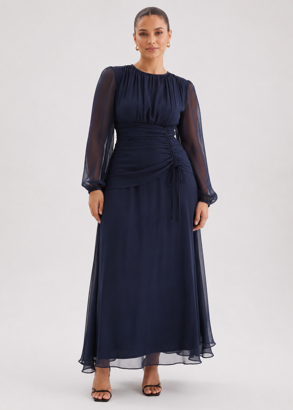 Classic Navy Evening Maxi Dress