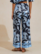 Golden Petal Satin Wide-Leg Pants by Aurelia Sun