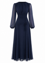 Classic Navy Evening Maxi Dress