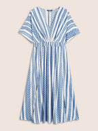 Plus Size Shirred Split-Hem Midi Dress