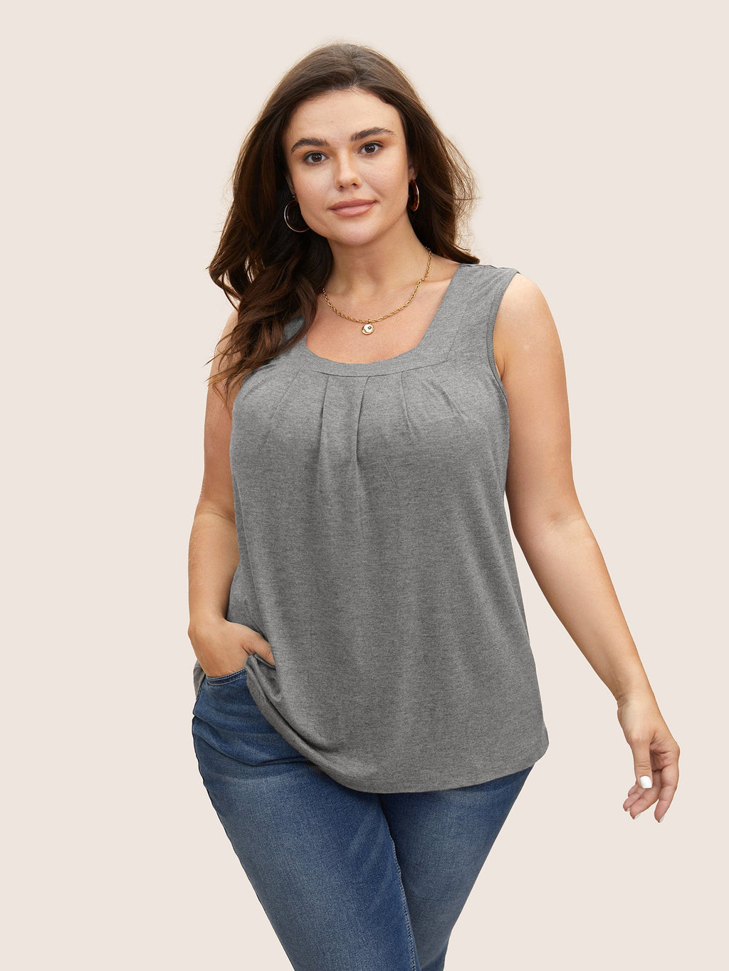 Plus Size Square-Neck Tank Top