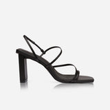 Geanie Leather Angular Heel – Black