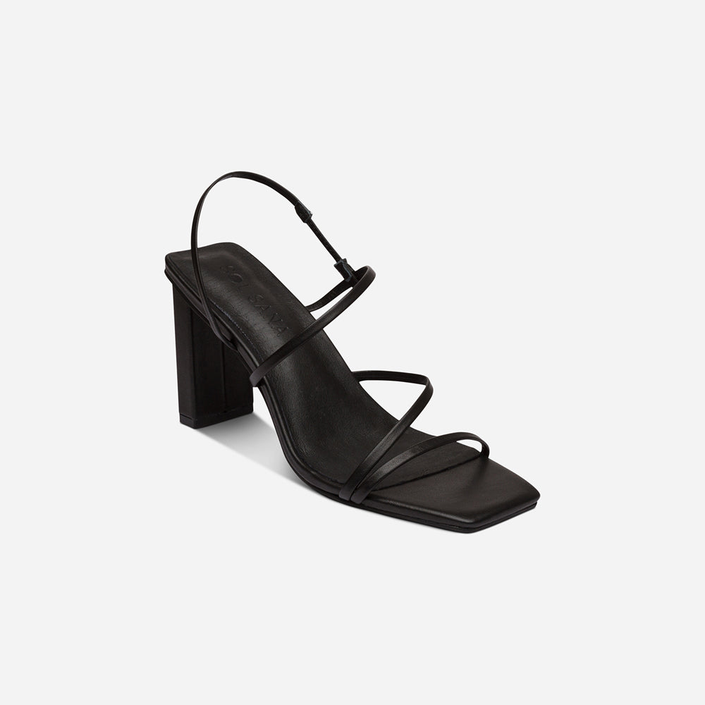 Geanie Leather Angular Heel – Black by Aurelia Sun