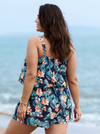 Plus Size Tropical Floral One-Piece Swimsuit