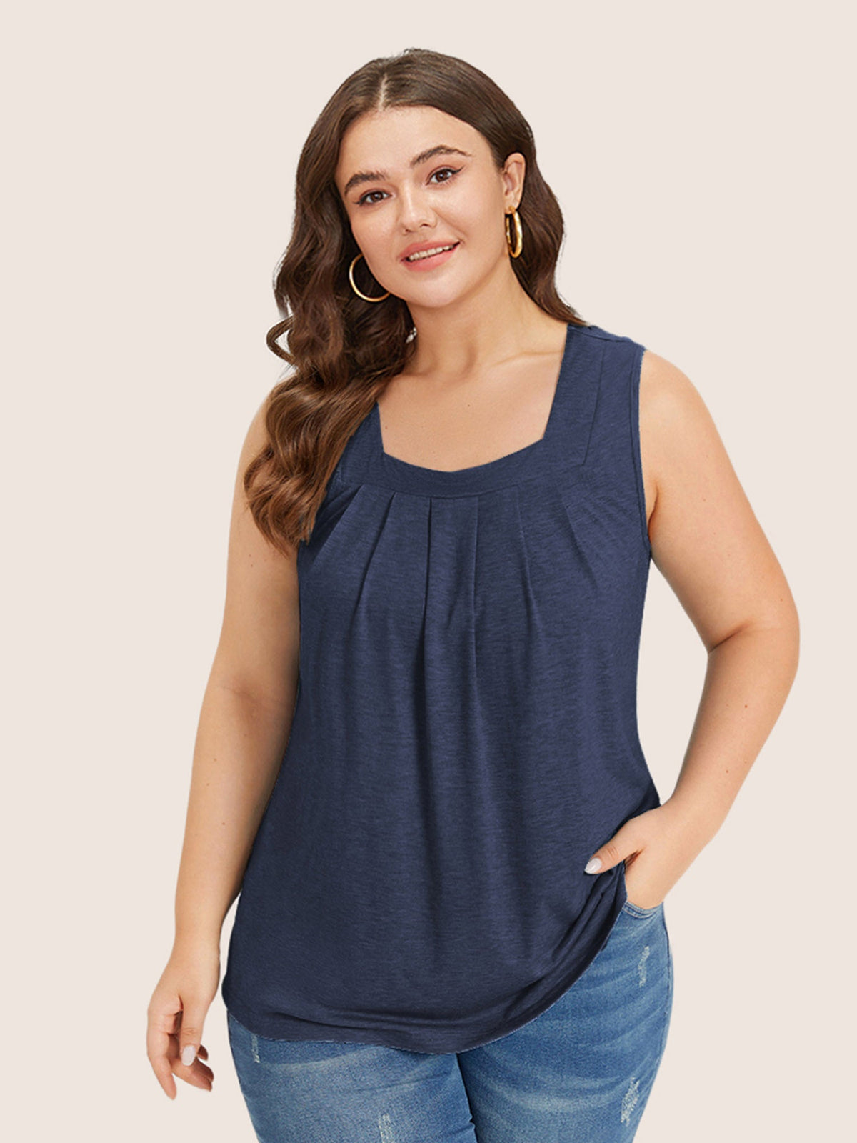 Plus Size Square-Neck Tank Top