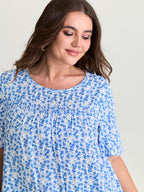 Plus Size Floral Ruffle-Sleeve Blouse
