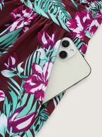 Plus Size Tropical Floral One-Piece Swimsuit