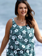 Plus Size Tropical Floral One-Piece Swimsuit