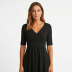 Classic Black A-Line Midi Dress