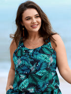 Plus Size Tropical Floral One-Piece Swimsuit
