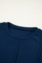Women's Exposed-Seam Long-Sleeve Top – Navy