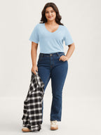 Plus Size Cotton V-Neck T-Shirt