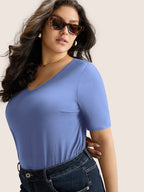 Plus Size Cotton V-Neck T-Shirt